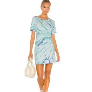 L SPACE beachwood dress tidal wave blue mini T-shirt size XS worn once